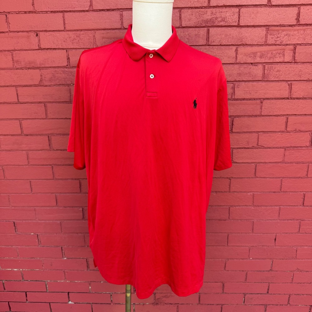 Polo Ralph Lauren Performance Polo Shirt Mens Size XXL Classic Fit Red‎ Golf